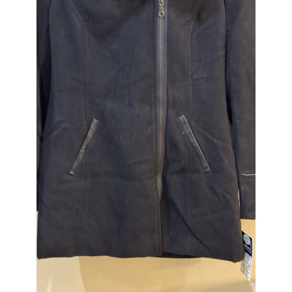 Maralyn & Me Juniors' Faux-Fur-Trim Asymmetrical Hooded‎ Coat, Black Size Small - Picture 6 of 13